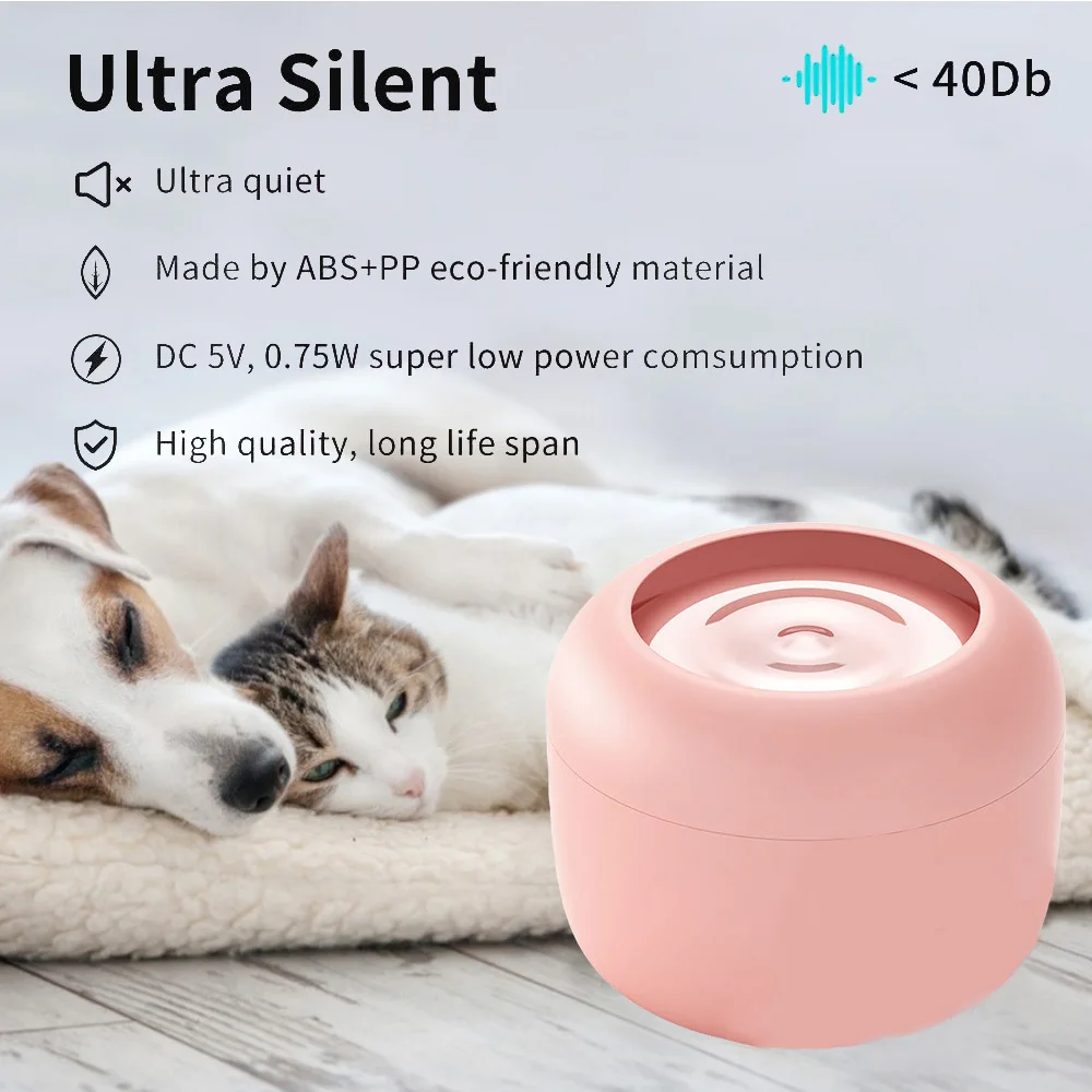2.5L Automatic Water Dispenser Cat Drinking Bowl Pet Flowing Fountain with Recirculating Water Filter System for Cats