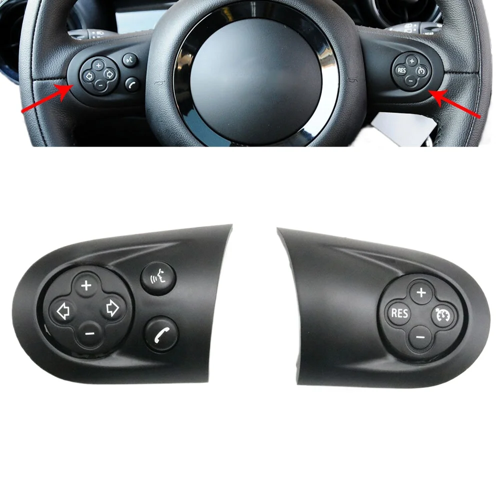 Car Multifunction Steering Wheel Switch Button Cover For BMW MINI Cooper R55 R56 R57 R58 R59 R60 R61 2007 2008-2014 Carbon Fiber