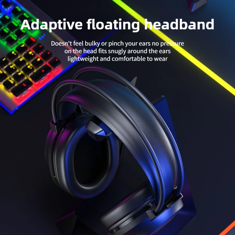 Cuffie Cuffie da gioco cablate Desktop Laptop Telefono cellulare Tablet con microfono Riduzione del rumore Effetto luce RGB Confortevole