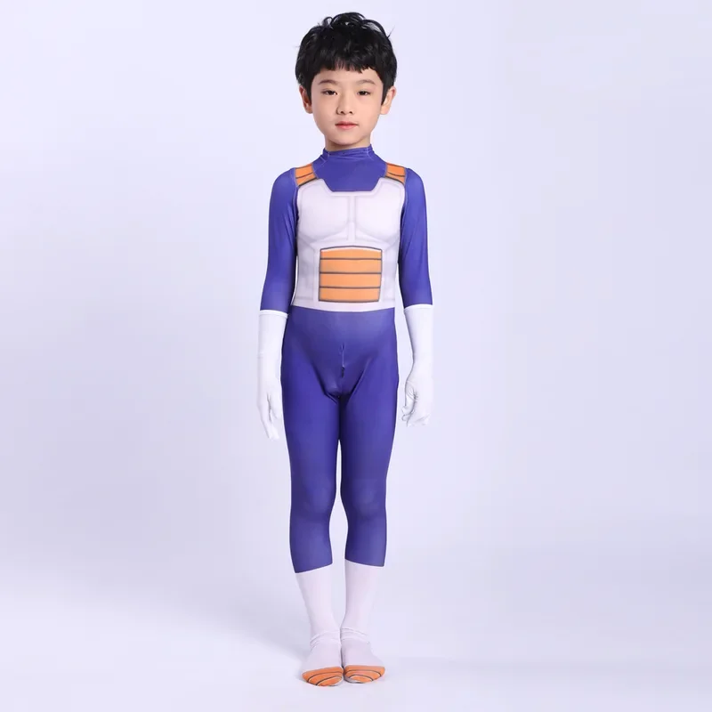 Bambini Blu Archivio Cosplay Goku Costume Bambino Adulto Vestito Vegeta-boy Costume Cosplay Super eroe Tuta Finery Dress Up