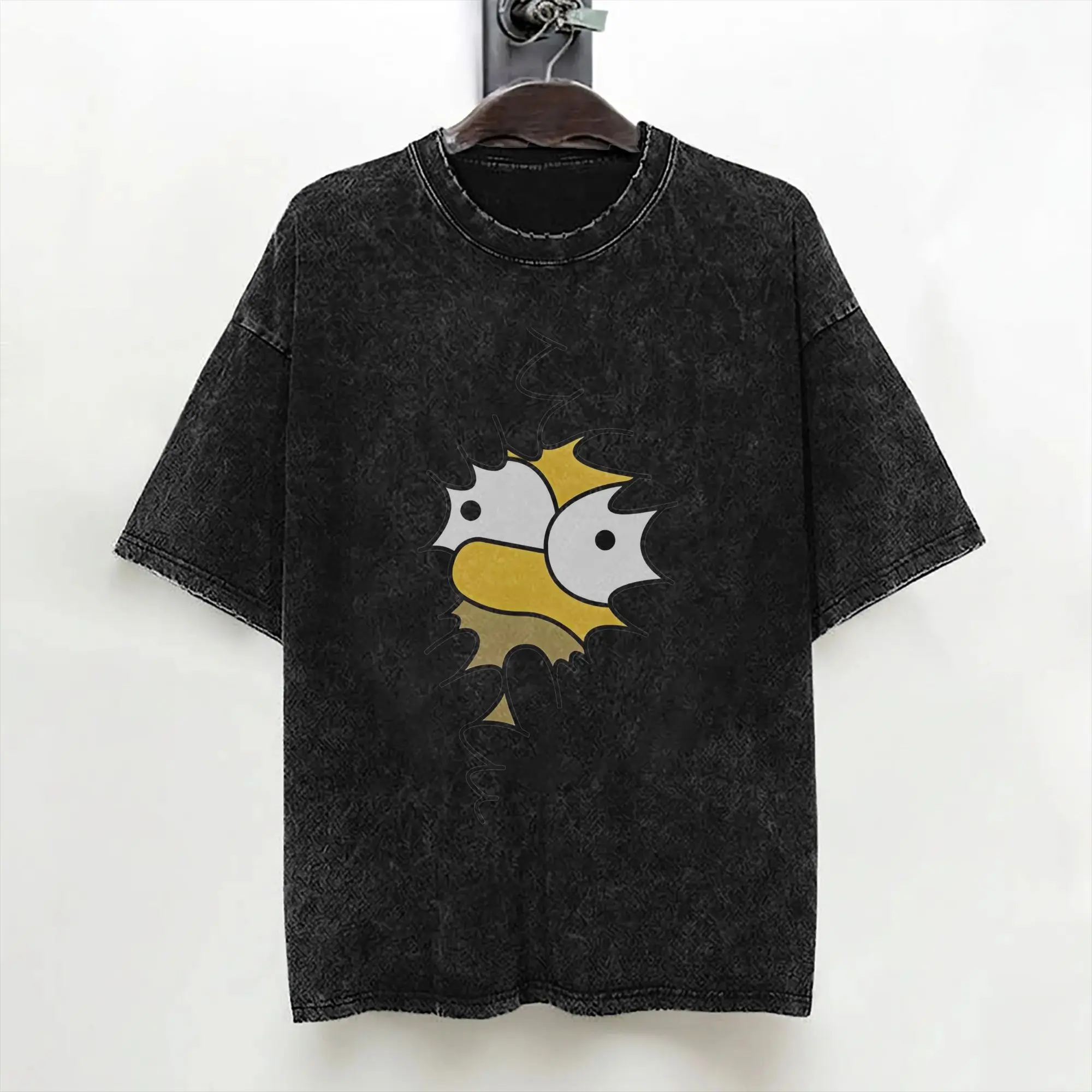 Cartoon The S-Simpsons T Shirt Washed Short Sleeve Harajuku T-Shirts  Vintage for Men Women Streetwear Graphic Tee Shirt