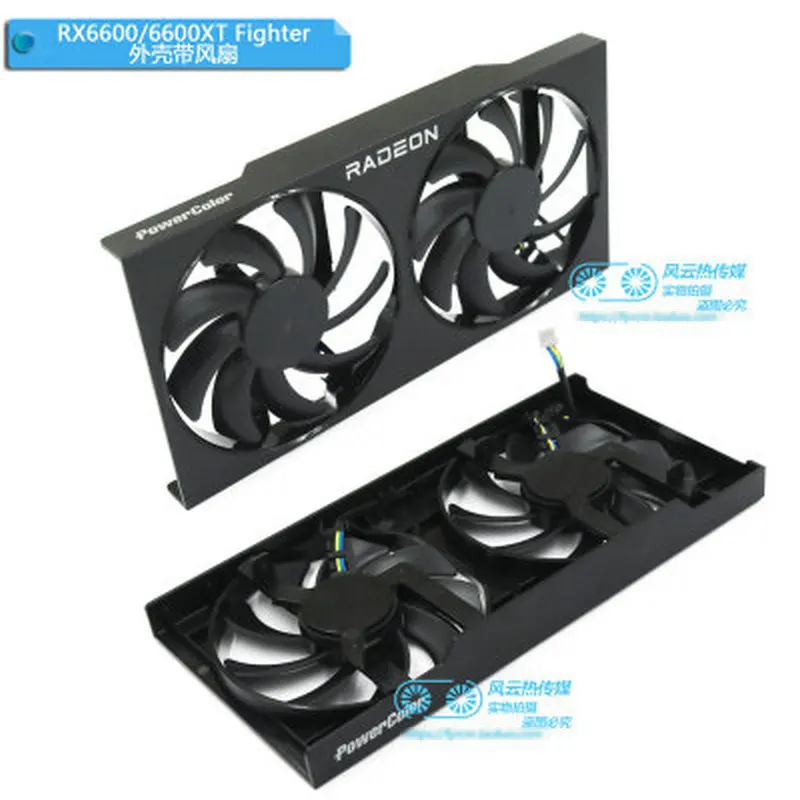 New Frame Shell Fans for PowerColor RADEON RX5500XT RX6600 RX6600XT RX6700 RX6700XT Fighter Graphics Card