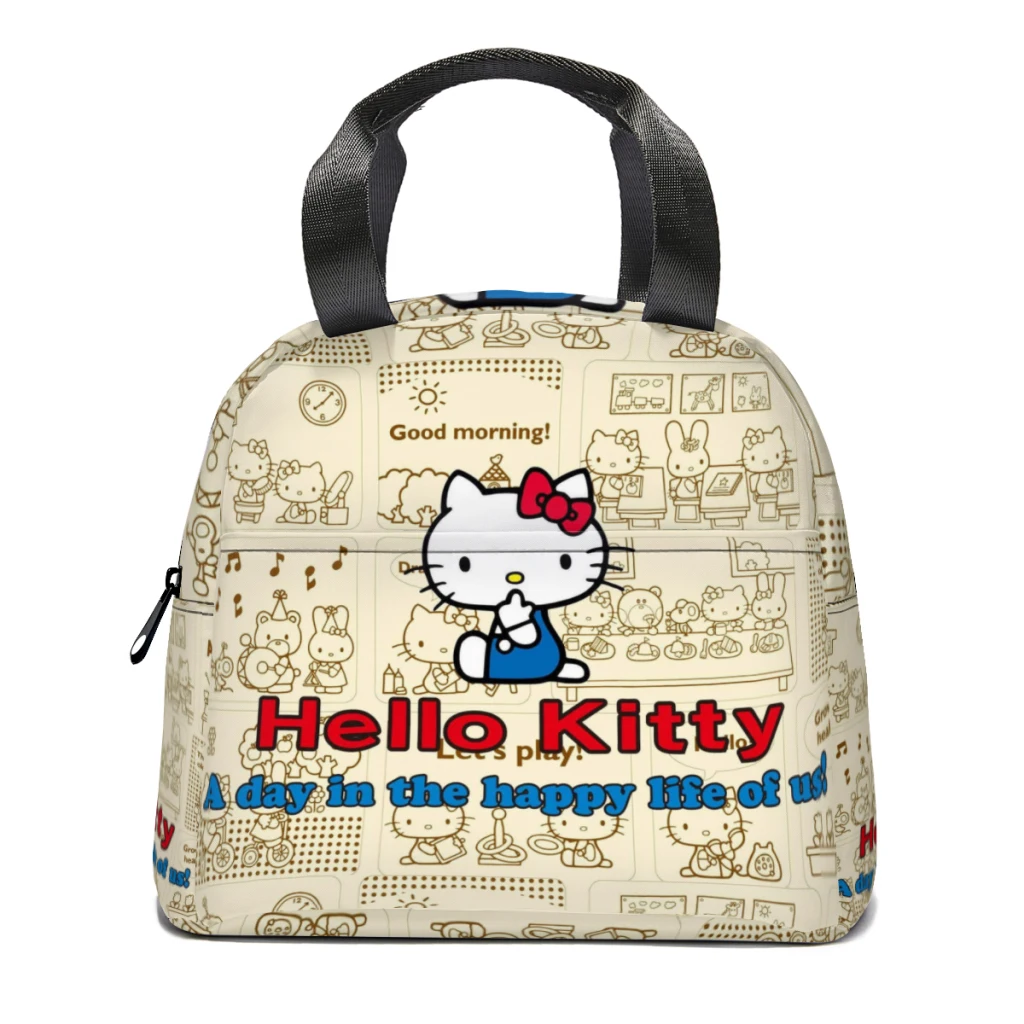 

Hello Kitty Sanrio ланч-бокс женский многофункциональный холодильник термоизолированная сумка для обеда детские портативные сумки-тоут для пикника