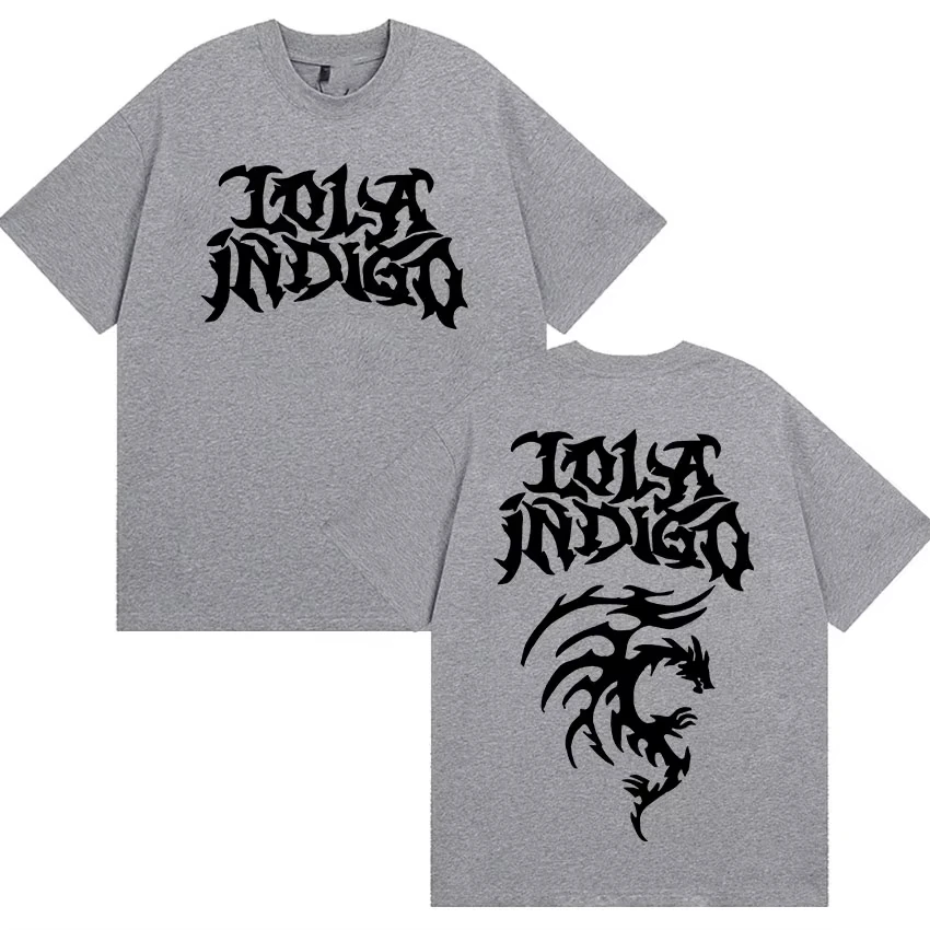 الرجال النساء الملابس عالية الجودة موضة تي شيرت المغني لولا جولة النيلي مزدوجة الوجهين طباعة تي شيرت الصيف المتضخم القطن تيز #4