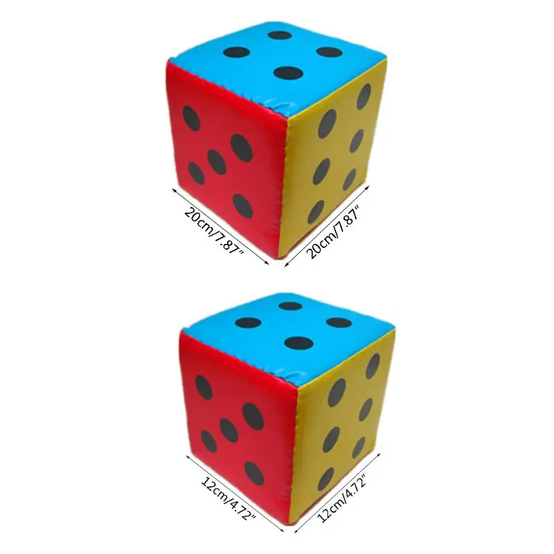 20/12cm super grande dice colorido seis lados esponja festa jogo adereços ajuda de ensino