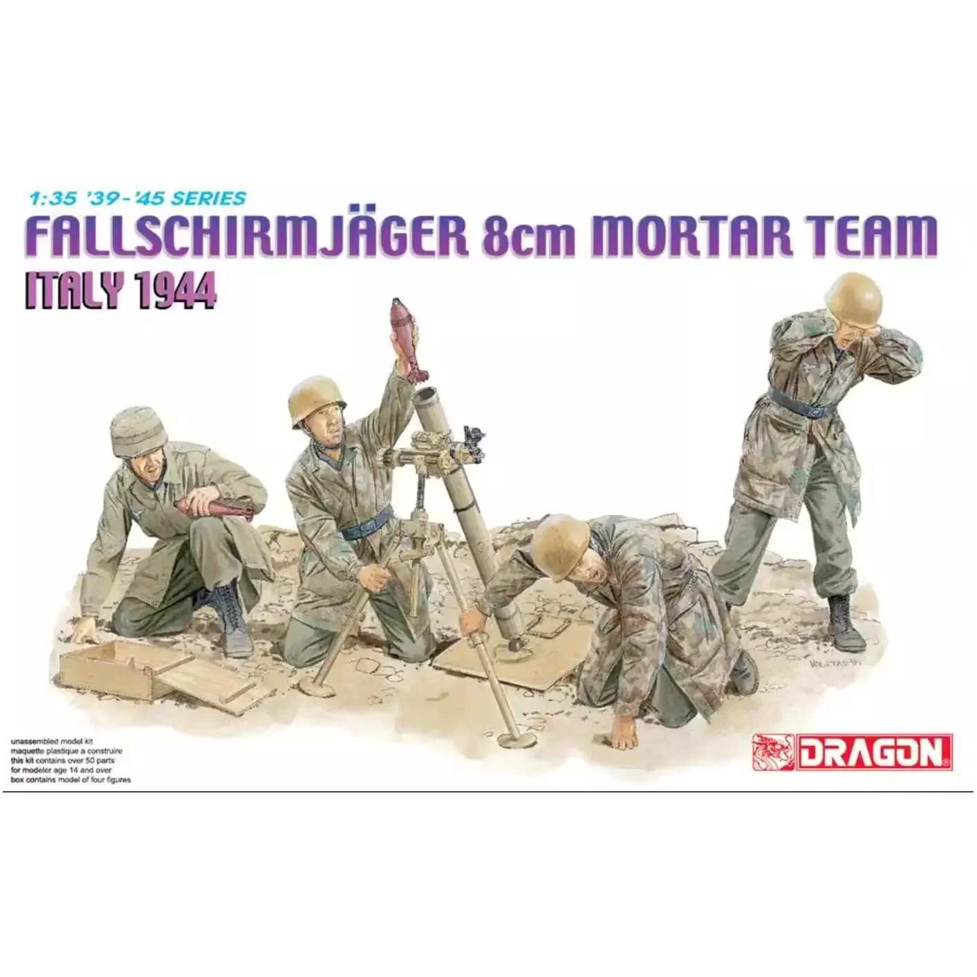 

Dragon 1/35 6215 WWII German Fallschirmjager 8cm Mortar Team (Italy 1944)(4 Fig)