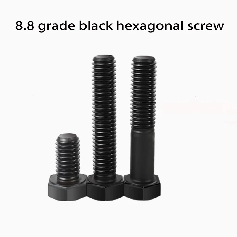 DIN933M8 M10 M24 Carbon Steel Hex Head Screws Full & Partial Threaded External Black Hexagon Head Bolts