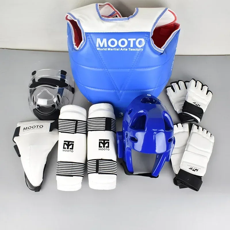 Equipo de protección para Taekwondo, conjunto completo de 8 piezas, equipo de combate real, competición gruesa, Protector de artes marciales, equipo