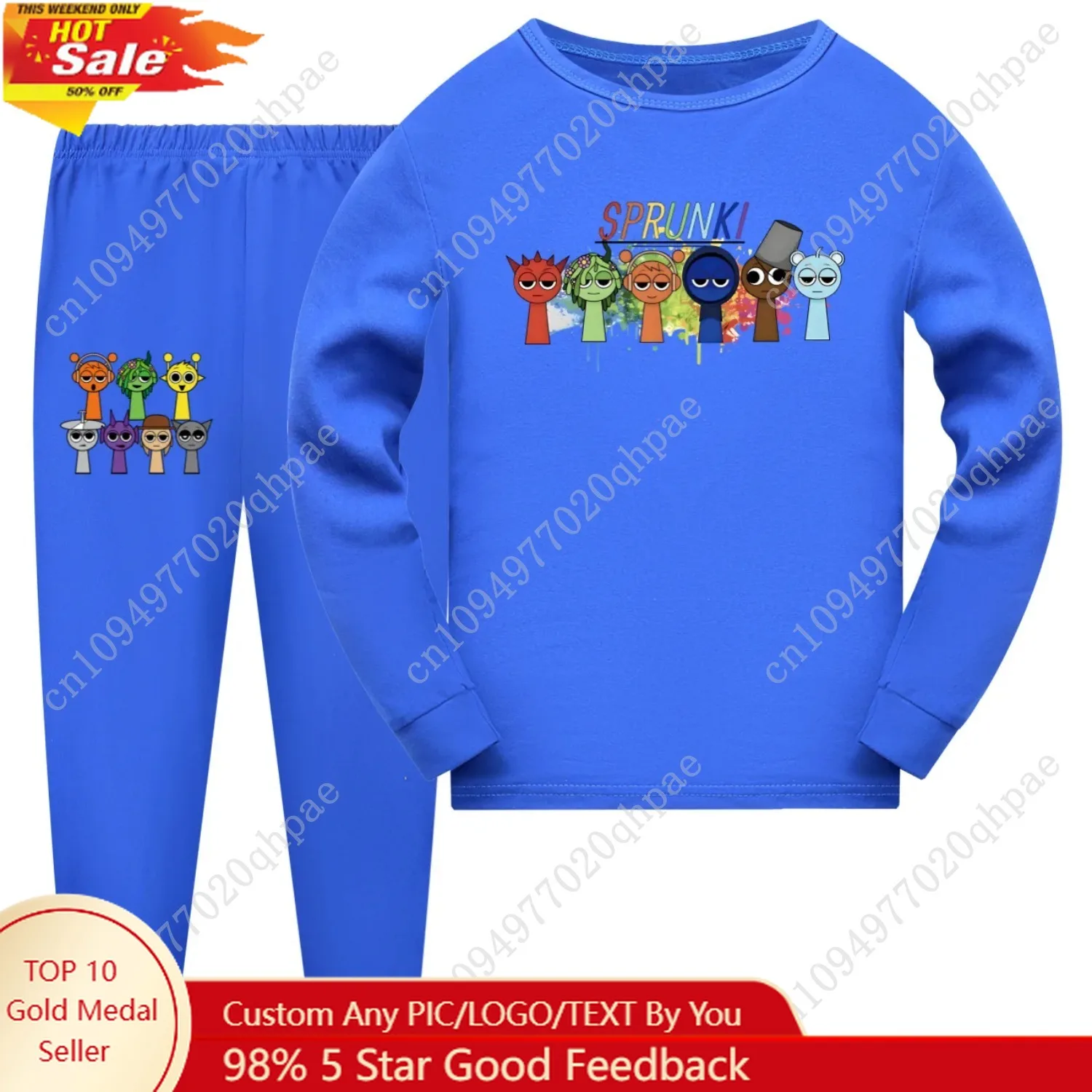

Sprunki Cartoon Pyjamas Suits Boys Girls Game Incredibox Long Sleeve Pajamas Sets Children's Sleepwear Teenager Homewear Pijamas