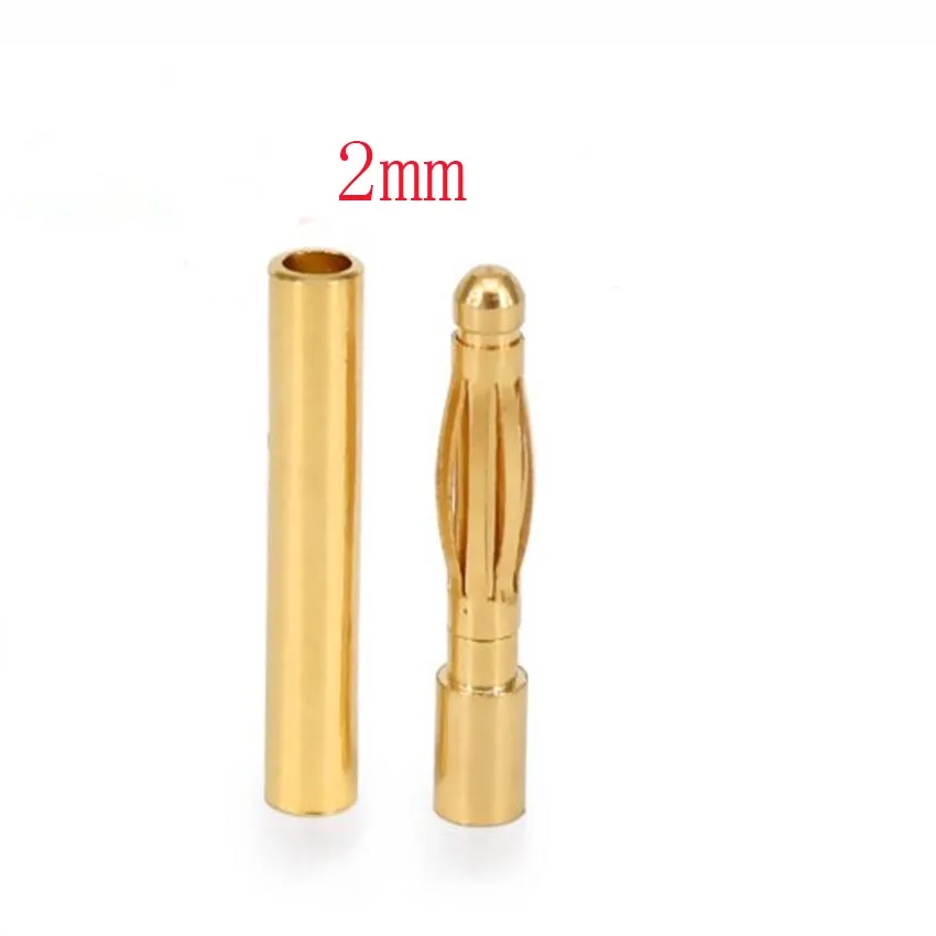 5/10Pair Banana Plug 2.0mm 3.0mm 3.5mm 4.0mm Bullet Female Male Connector 5.0mm 5.5mm 6mm 6.5mm 8mm Brass Plated Copper RC Parts