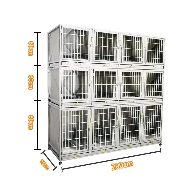 Multifunctional Versatile Medical Veterinary-grade Restraint Cage Breathable Strong Classic Metal Tray Stainless Steel Large Dog