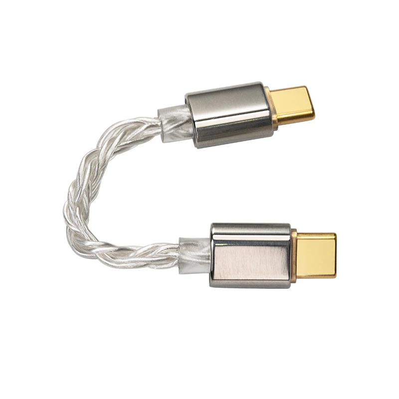 IBasso CB18 USB DAC-kabel HIFI Audio-adapterkabel 6N enkelkristal koper verzilverd C naar C kleine staart upgradekabel DAC