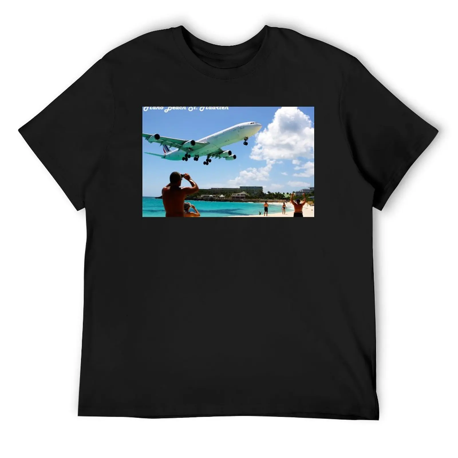

Футболка Low Flying Plane Maho Beach, футболки с надписью, футболка для мужчин