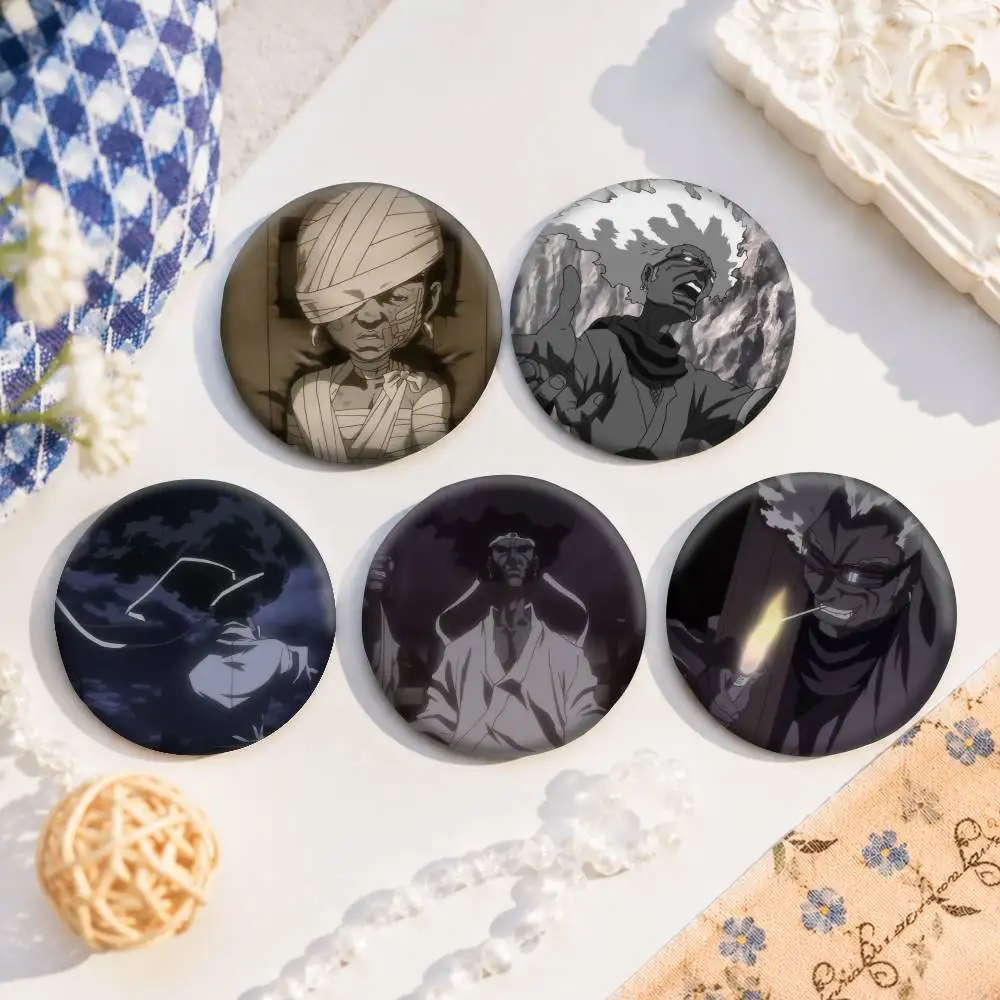 A-Afro Samurai Anime Round Badges, Brooches, Clothing Accessories, Birthday Gifts, Anime Conventions