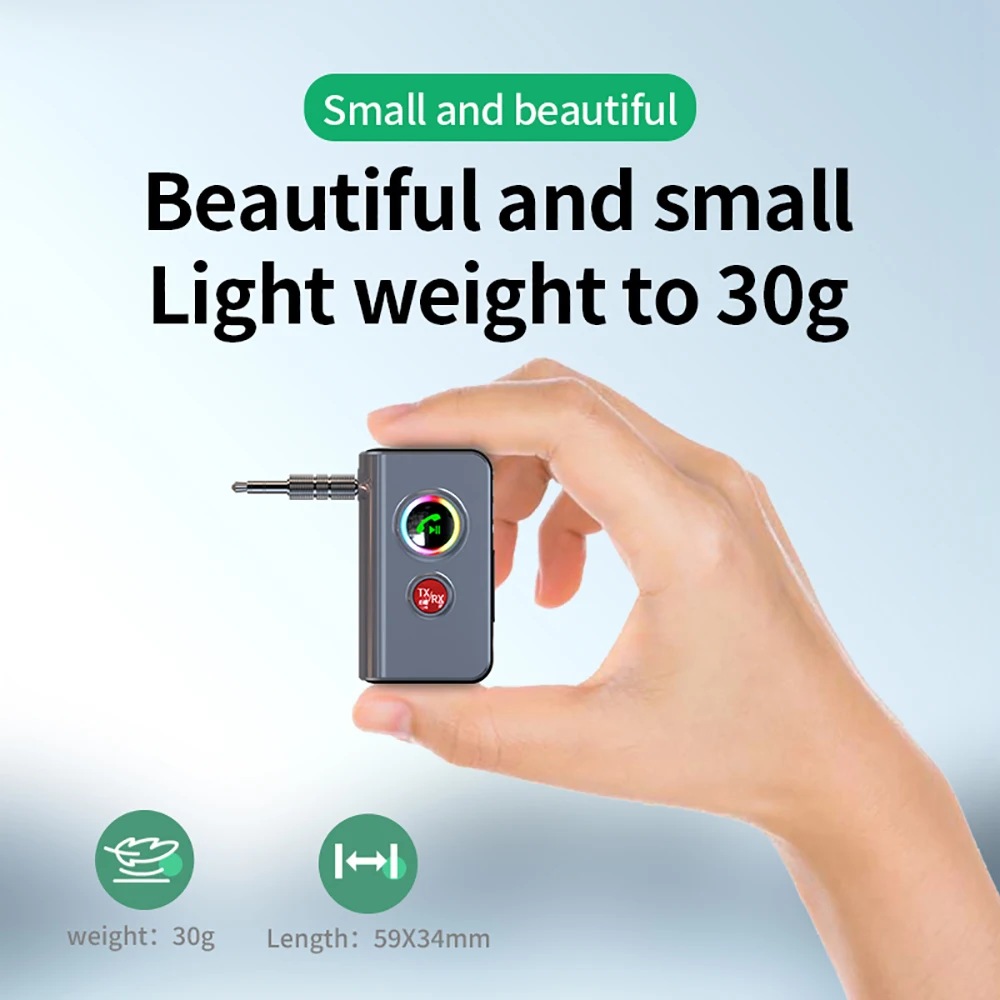 2 in 1 무선 블루투스 5.4 리시버 송신기, 3.5mm Aux 잭 음악 오디오 어댑터, 자동차 헤드폰 TV 스피커용 핸즈프리