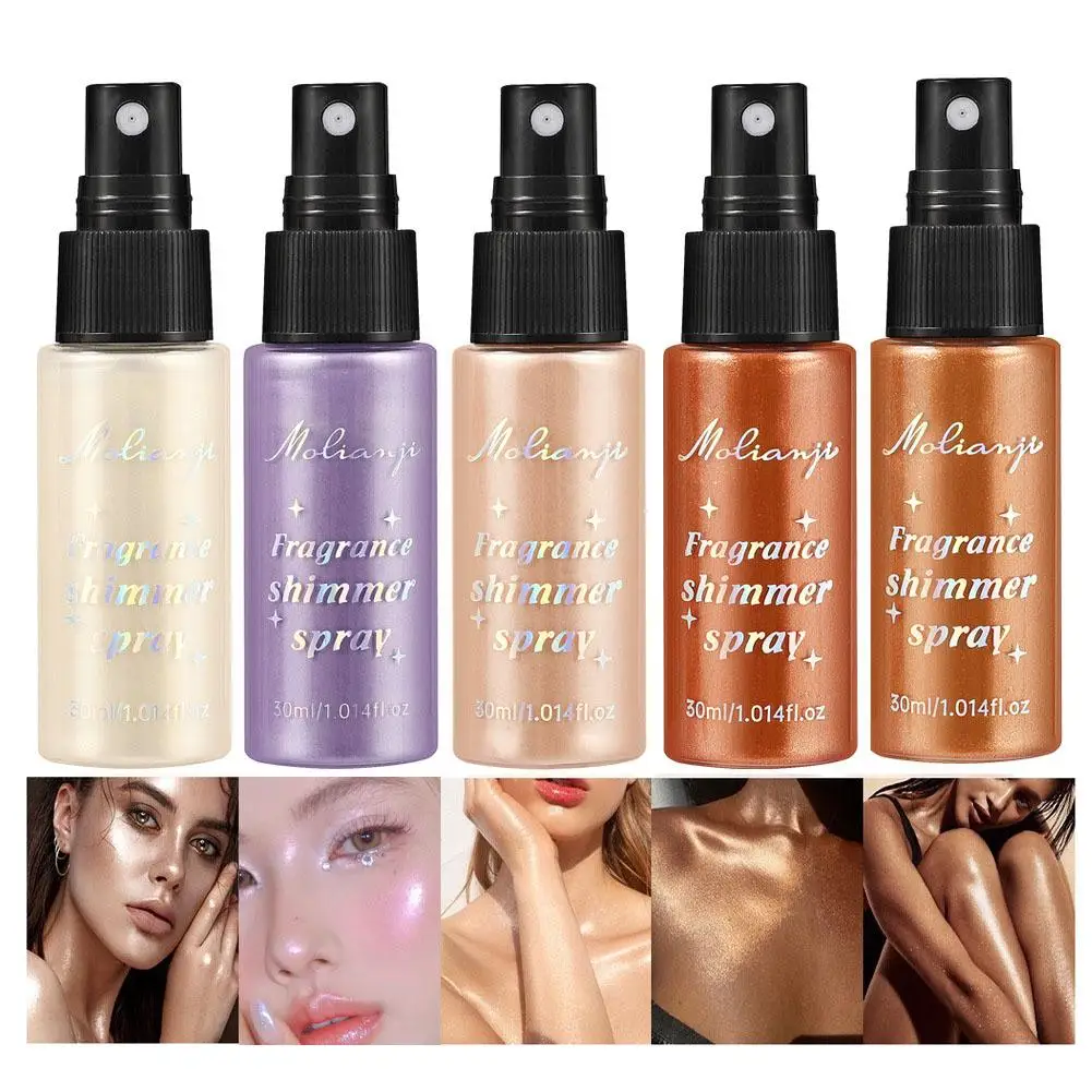 Diamond Liquid Glitter Powder Spray,Body Highlighter แต่งหน้า Face Luminizer,Shine Shimmer Glow Face Body Hair แต่งหน้า Daily Party