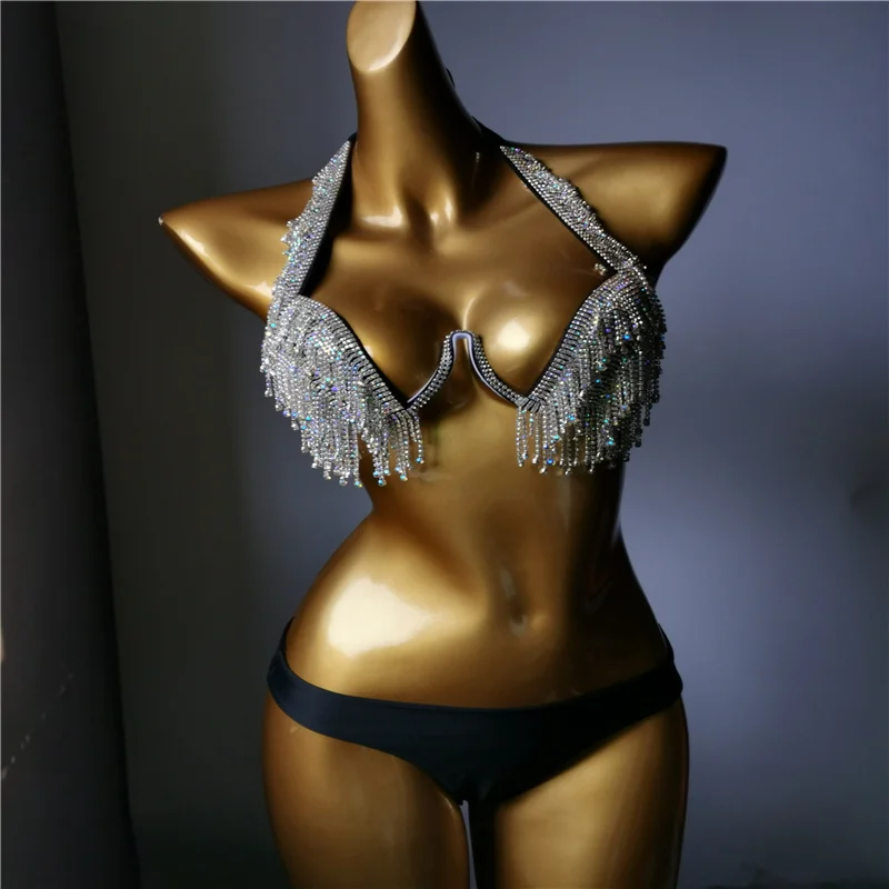 Imagem -05 - Venus Férias Novo Estilo Strass Biquíni Mulher Madura Banho Diamante Bling Maiô Beachwear Pedras Siamesas Biki 2023