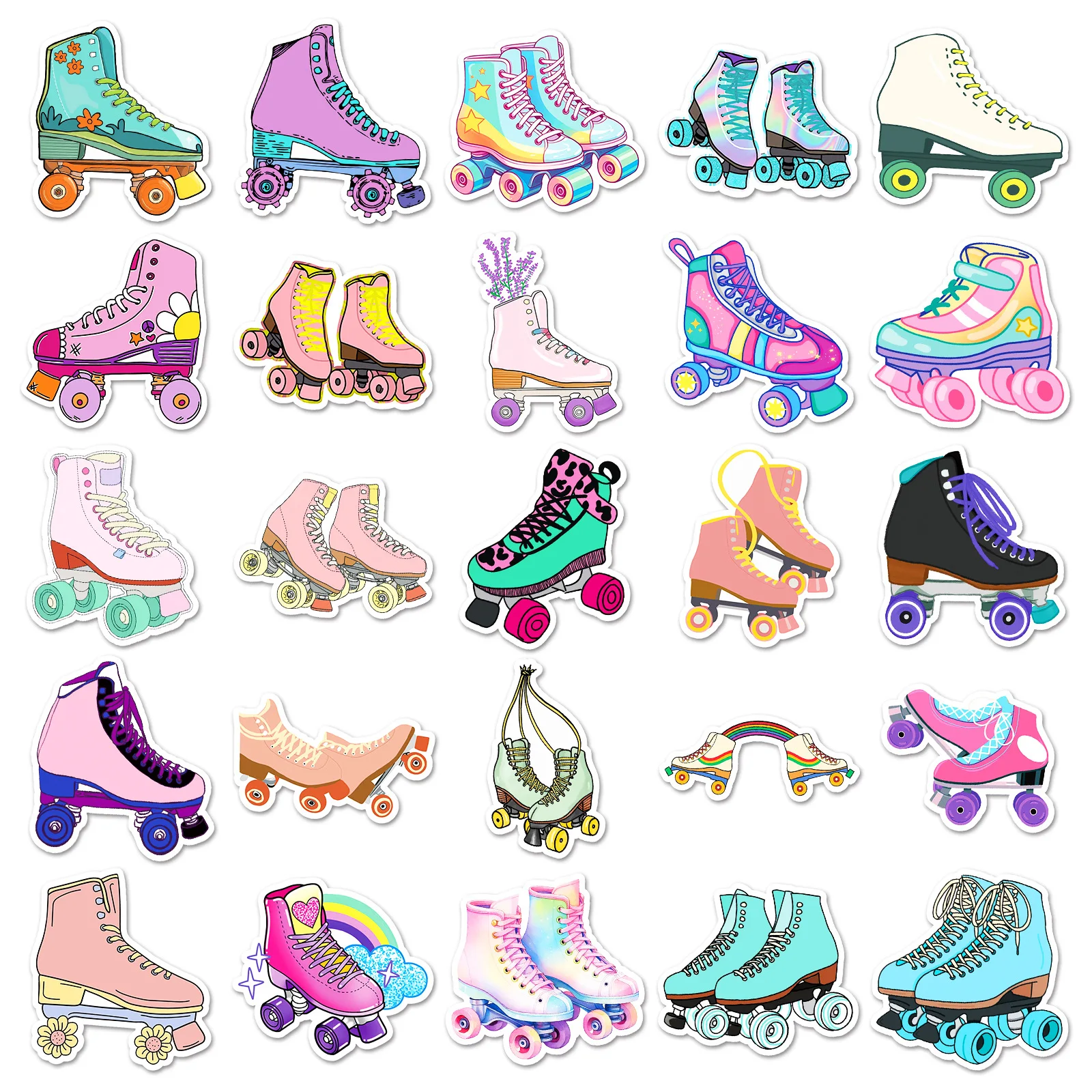 50 pçs patins adesivos engraçado dos desenhos animados adesivo esportes decalques diy bagagem portátil telefone bicicleta skate decoração crianças brinquedos