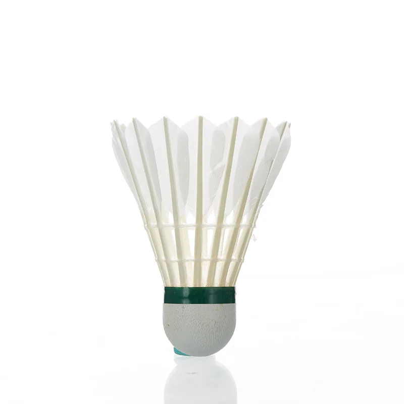 Balle de sport de badminton en plume d'oie, tlecock, durable, prix bon marché, 12 pièces