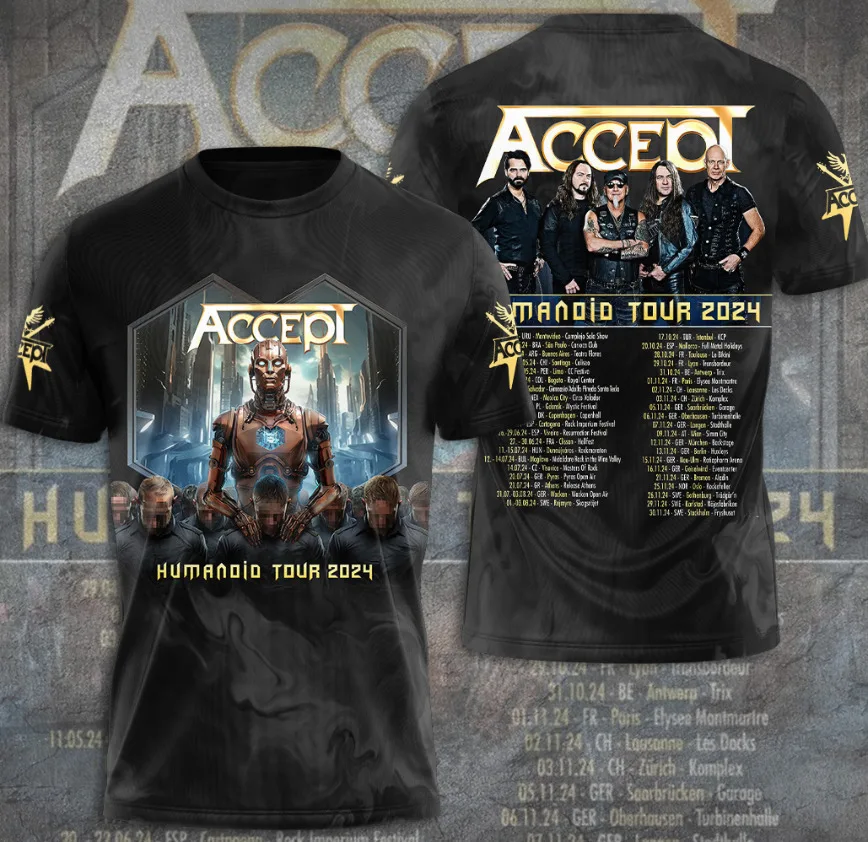 

Accept Band Humanoid 3D Shirt Short Sleeves Gift For Fans