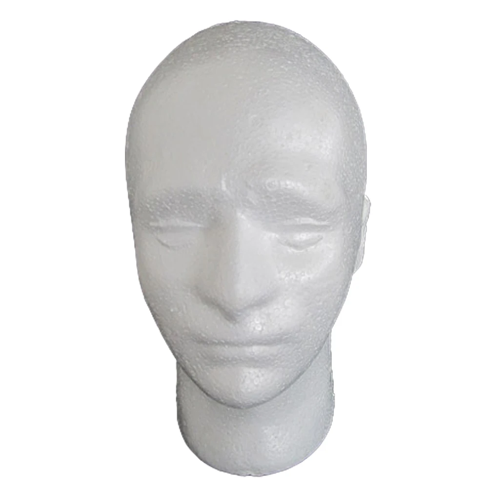 White Lightweight Male Foam Mannequin Head for Hat Cap Wig Display Fashion Accessories Jewelry Glasses Stand