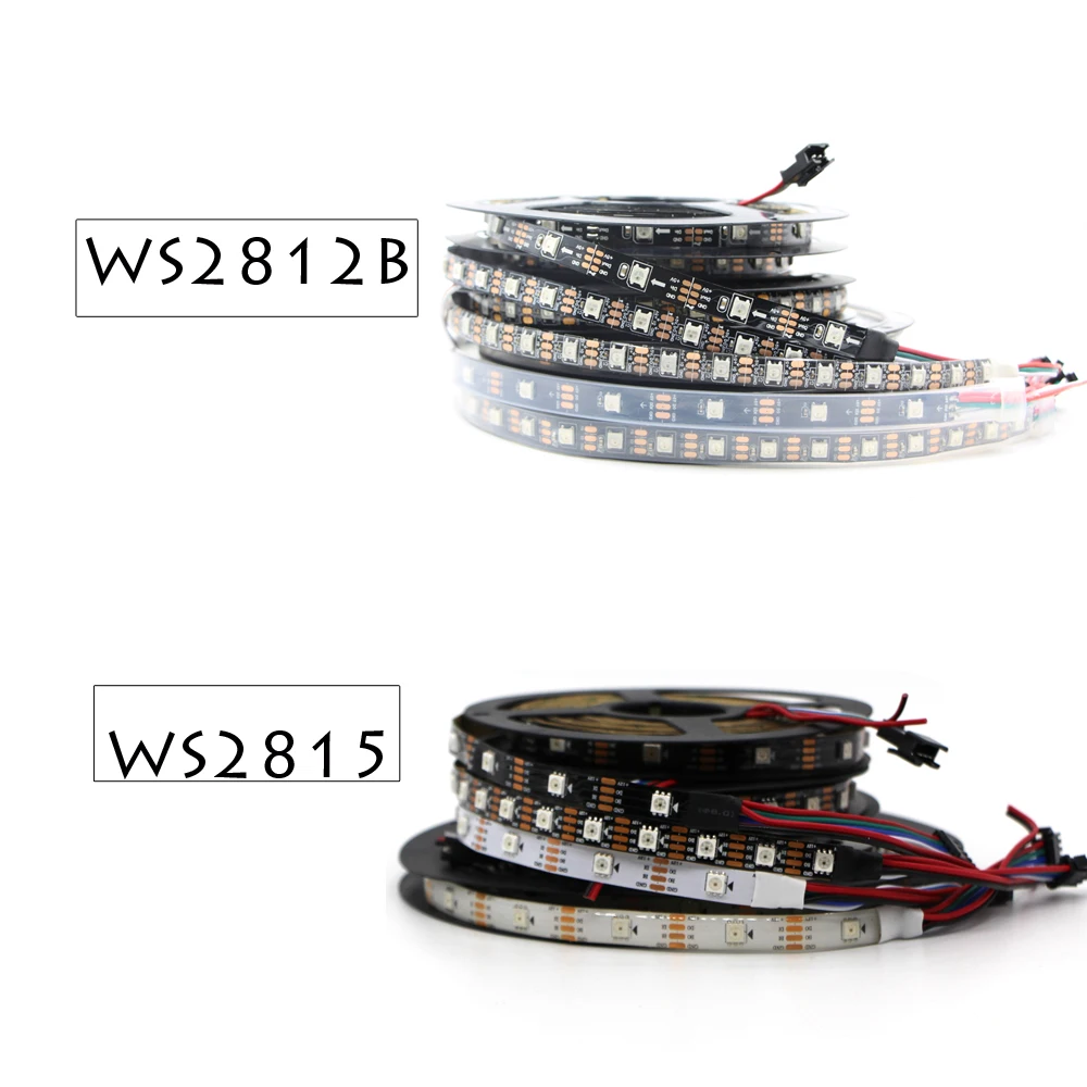 WS2812 WS2812B WS2815(ws2812b upgrade)  pixel led strip light RGB Full Color Smart Individually Addressable Dual-Signal DC5V 12V