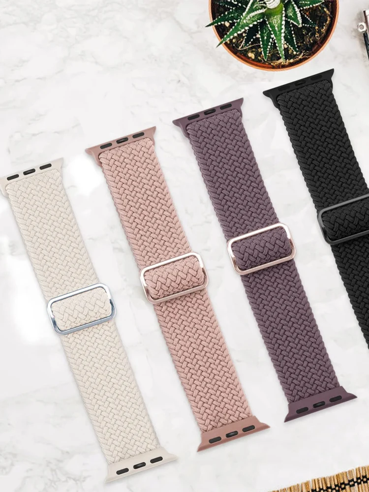 Strap for Apple Watch band 44mm 45mm 40mm 41mm 42mm Ultra 2 49mm Braided solo loop bracelet correa iWatch Series 9 8 7 6 5 4 SE image 4