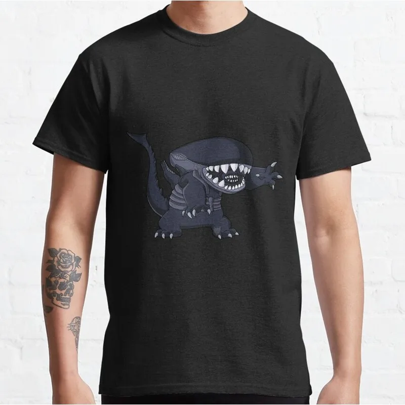 “hi” 2.0 Alien Movie Graphic T‑Shirt Vintage Sci‑Fi Horror Xenomorph Print Tee Unisex Short Sleeve Casual Streetwear S-6XL