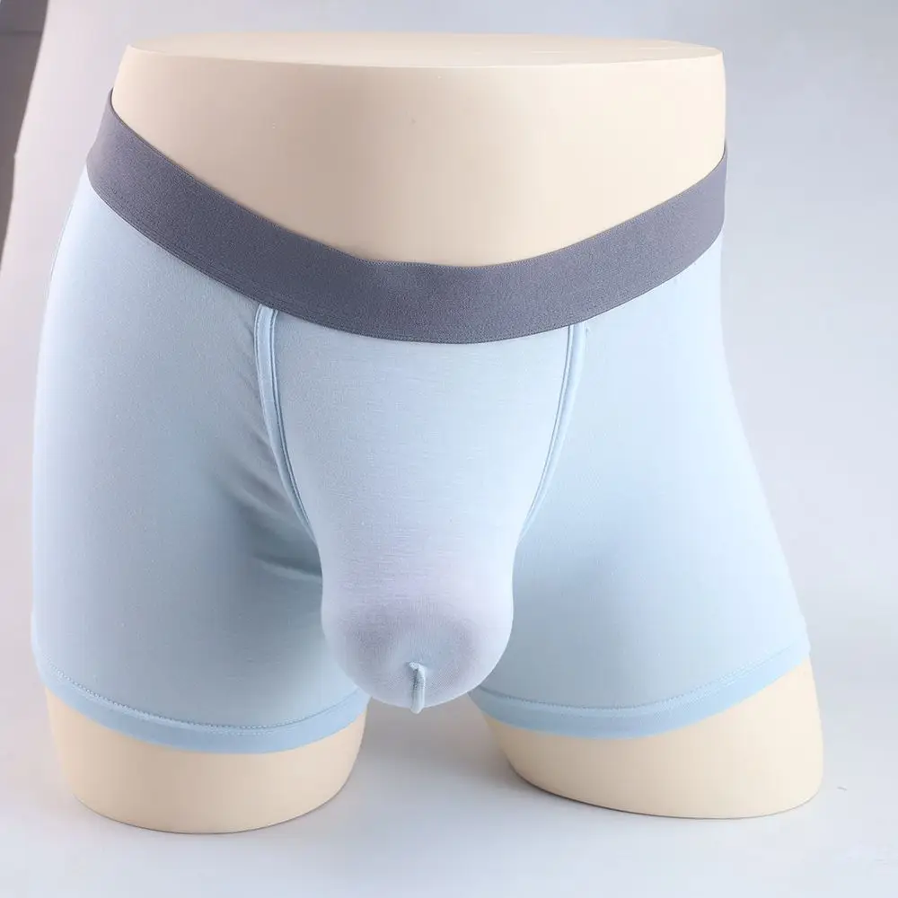 

Mens Boxer Shorts Big Pouch Breathable Mid Rise Underwear Extra Room Cotton Like Regenerated Fiber Big Men Hombre Tallas Grandes