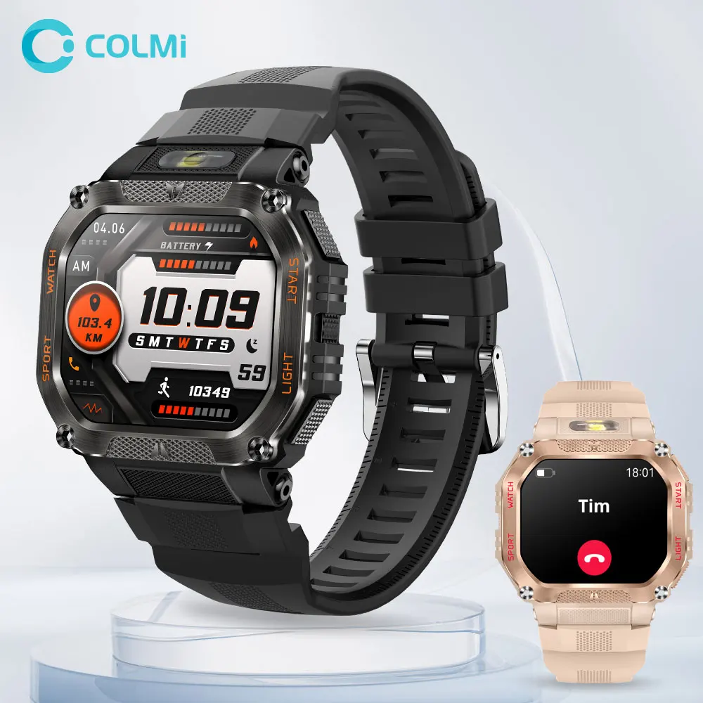 COLMI P85 Smartwatch Men Health Manager Bluetooth Call IP68 Waterproof Flashlight Outdoor Sports Rugged Smart Watch For Phone