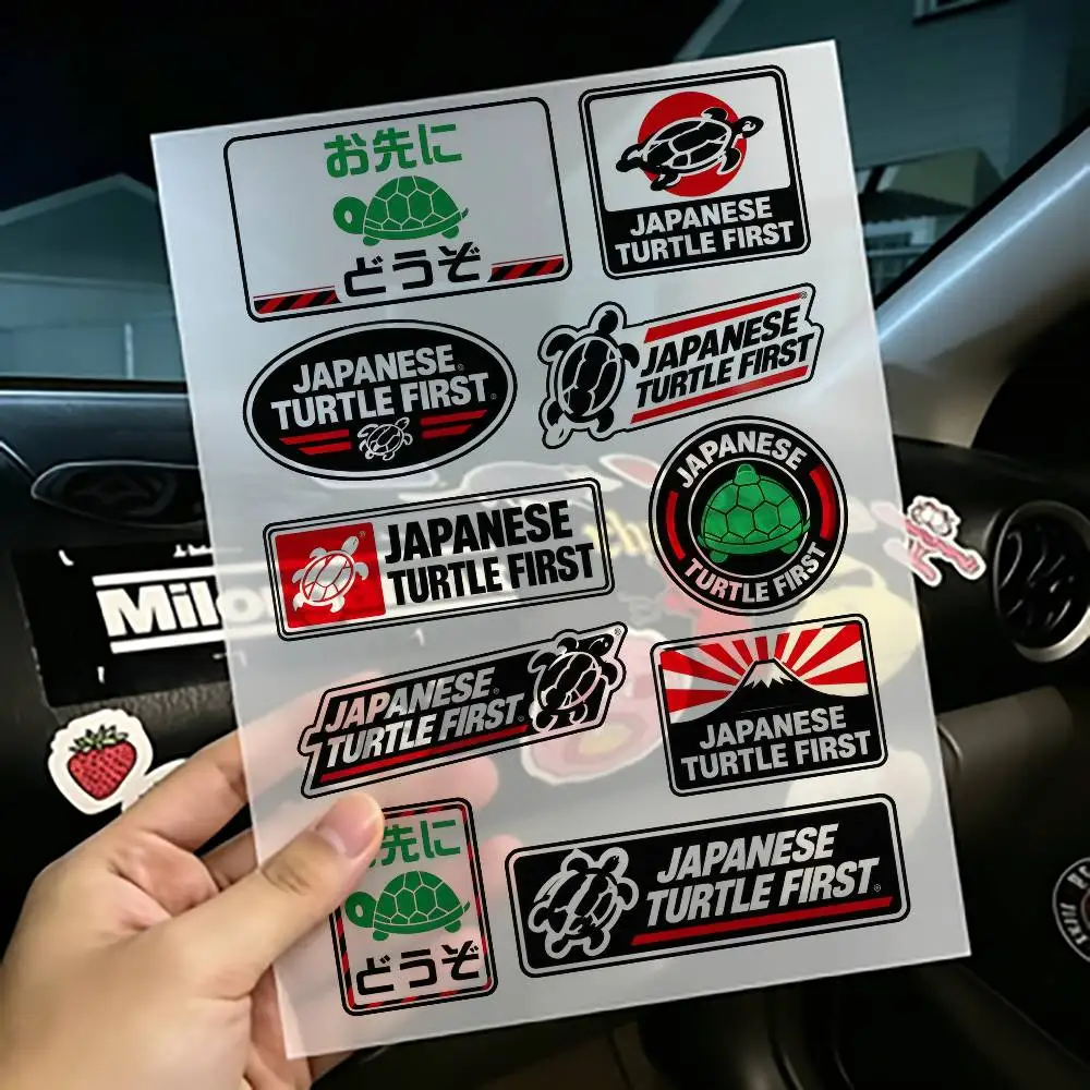 Japanese T-TurtleS F-FirstS Waterproof Anime Car Stickers DIY Removable Vinyl Decal For Car Window Rear Windshield Decoration