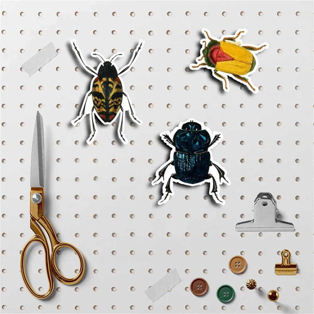 60pcs Vintage Insect Stickers Pack Stationery Laptop Guitar Phone Suitcase Ipad DIY Sticker Handmade Journaling Materials