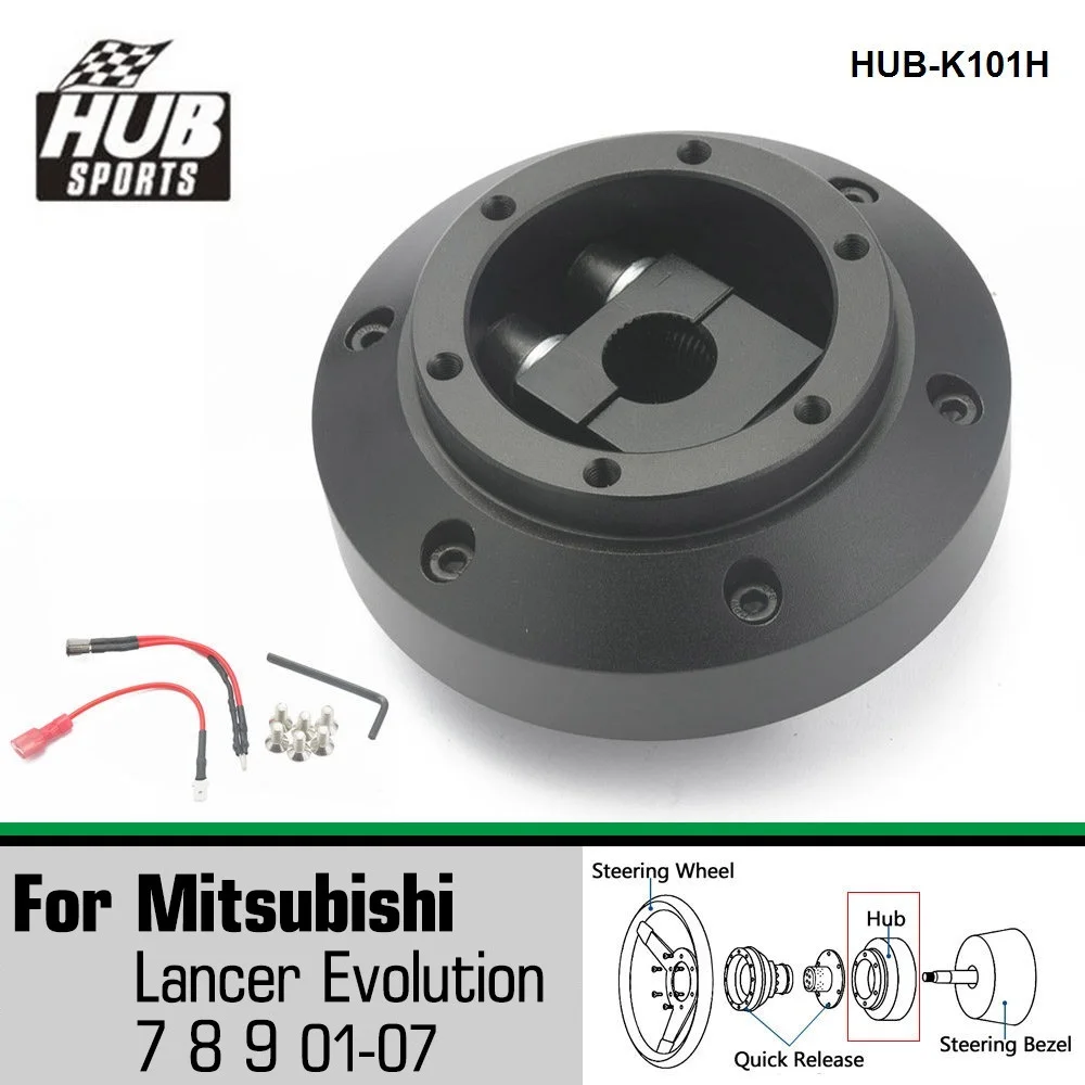 Hubsport Steering Wheel Short Slim Thin Hub Adapter For Mitsubishi Evo 7 8 9 HUB-K101H