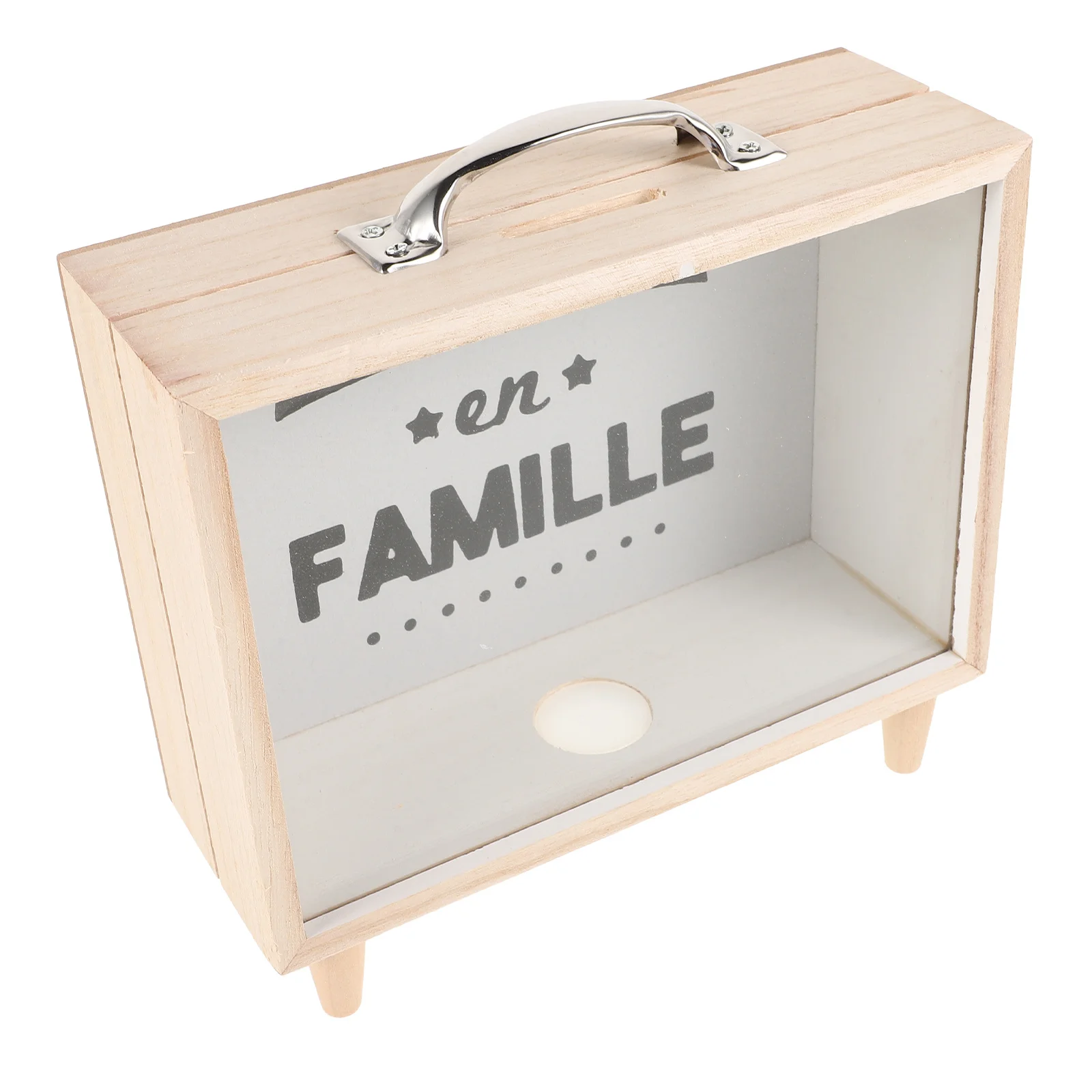 

Wooden Piggy Bank Compact Clear Photo Frame Coin Holder Money Saving Box for Bedroom Office Decor Wooden Piggy Bank