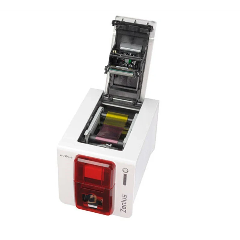 الأصلي Evolis Zenius سطح المكتب طابعة بطاقات PVC معرف آلة طباعة ملونة التسامي الوصول شارة IC صور Vip بطاقات قابلة لإعادة الكتابة
