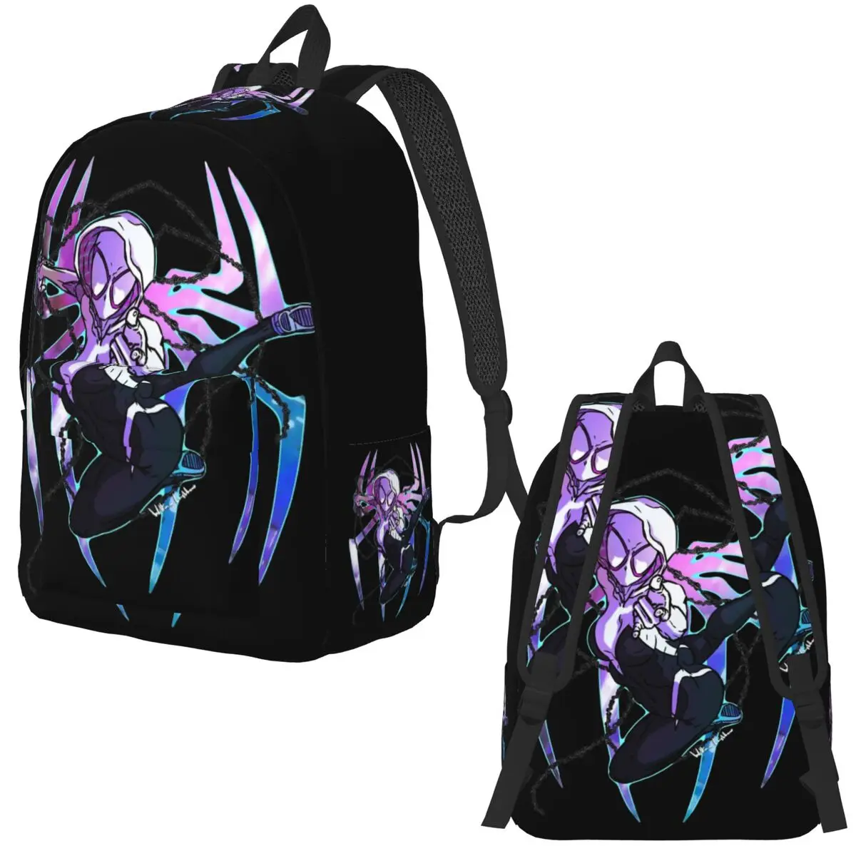 Spider-Gwen Spider Gwen Backpack for Kindergarten Primary School Student Book Bags Boy Girl Kids Canvas Daypack Sports