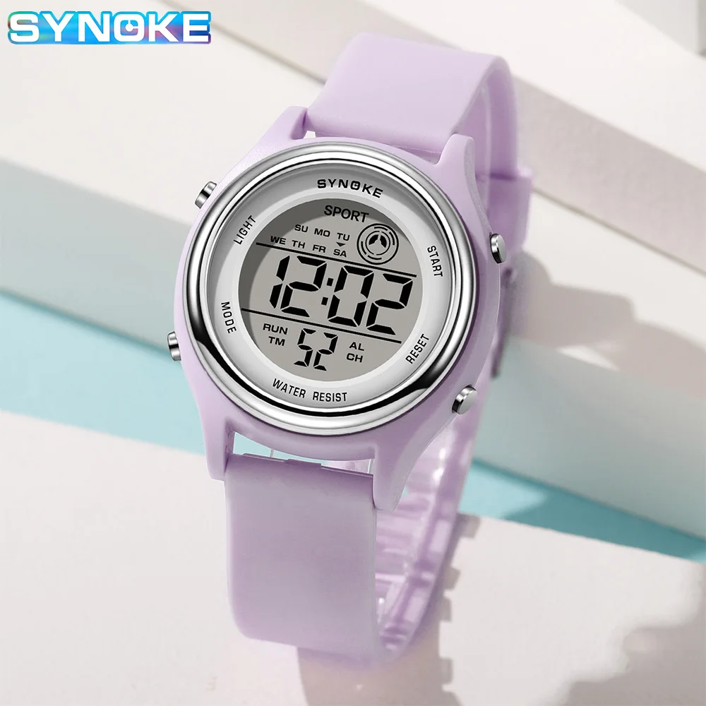 SYNOKE Colorful Children Seven Lights Watches Sport Students Digital Watch For Kids Waterproof Electronic Watch Shock Resist