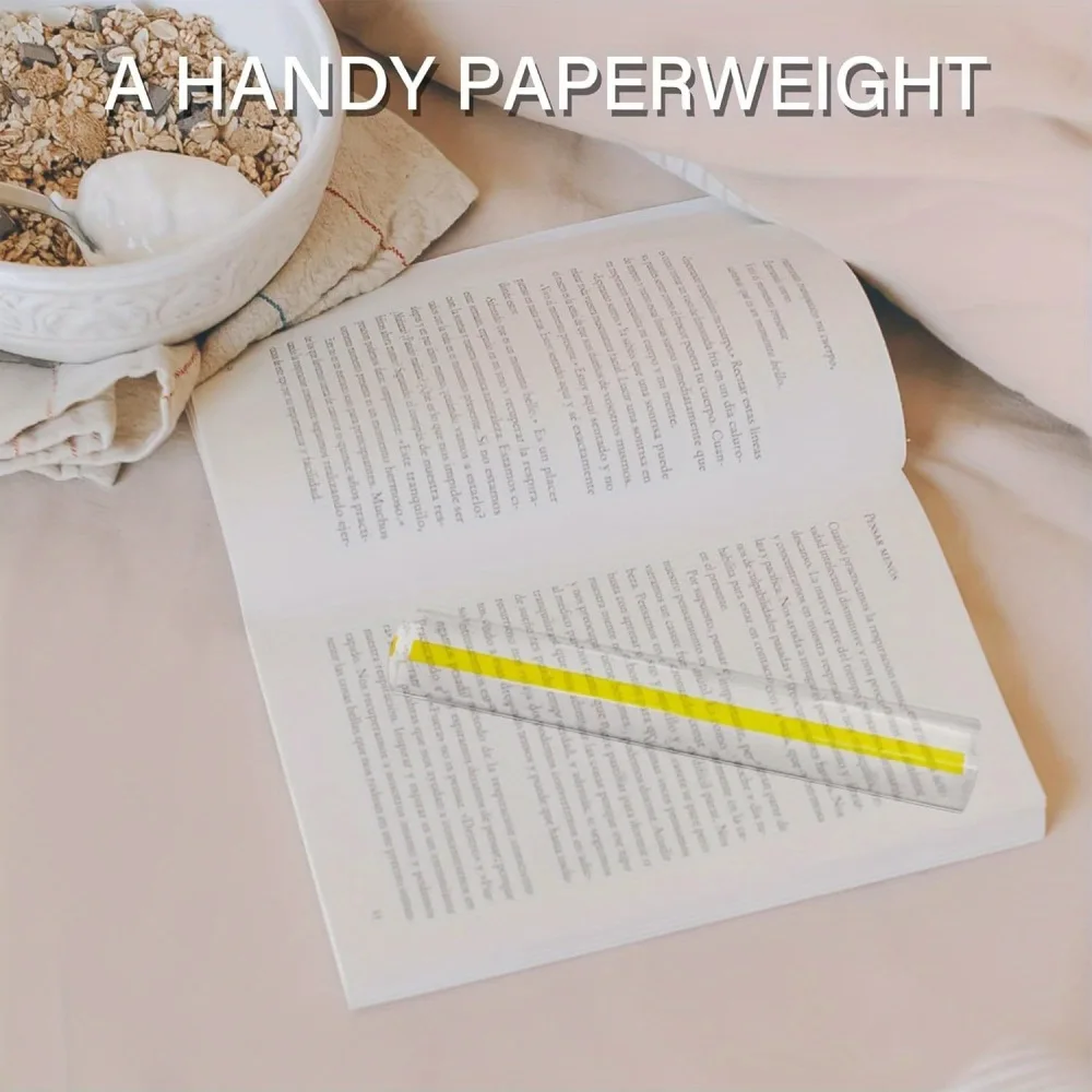 Acrylic Transparent Bar Magnifier 6 Inch Guide Line Ruler Reading Support Tool For Small Print Books Office Documents