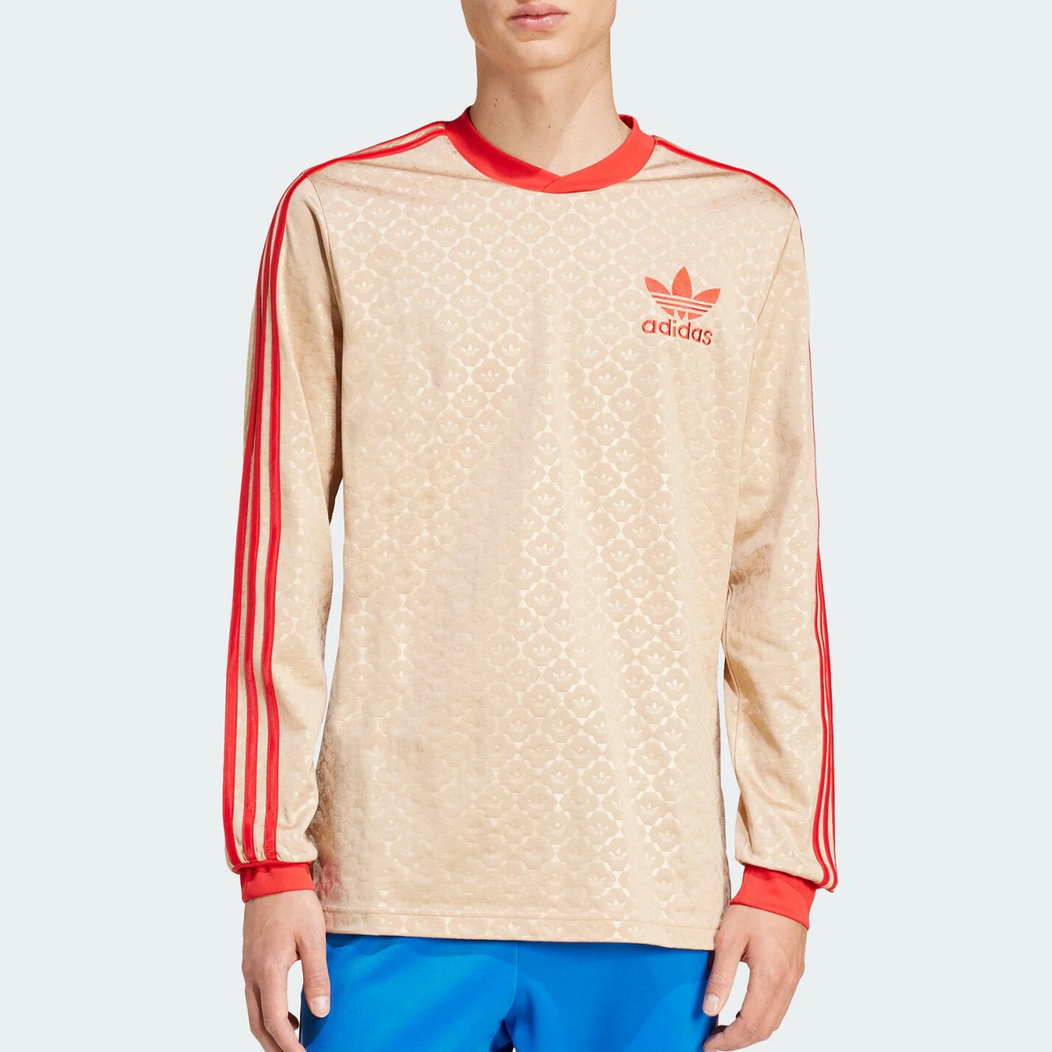 

Мужские футбольные дышащие полоски Adidas Originals с прочным длинным рукавом IX5463