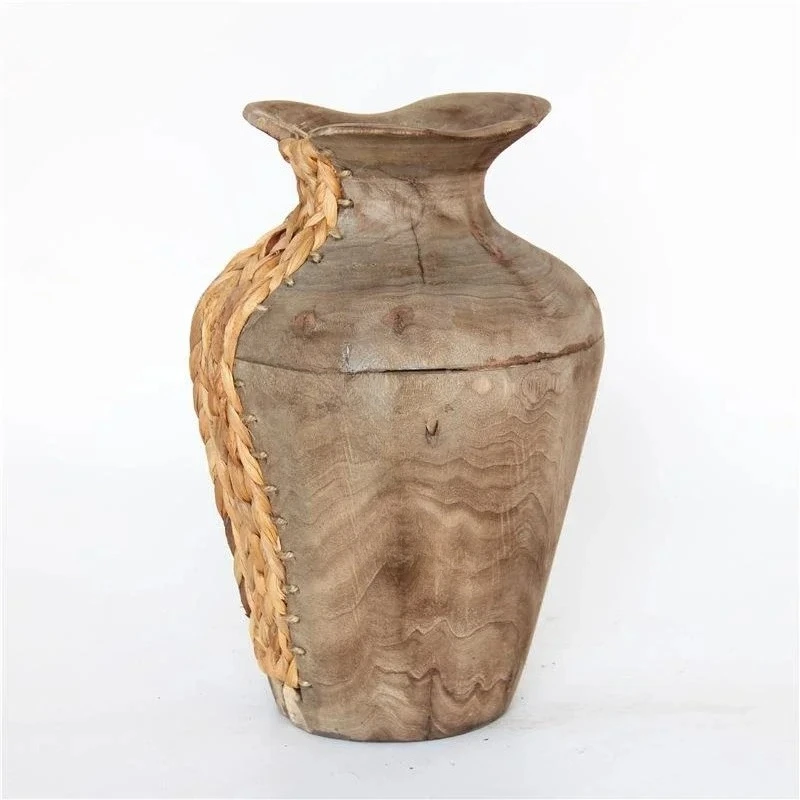 & Japanese Aesthetic Mixed-Material Wooden Vase Home decoration for Interior Design Living Room Vase  Decorative Ornaments Moder