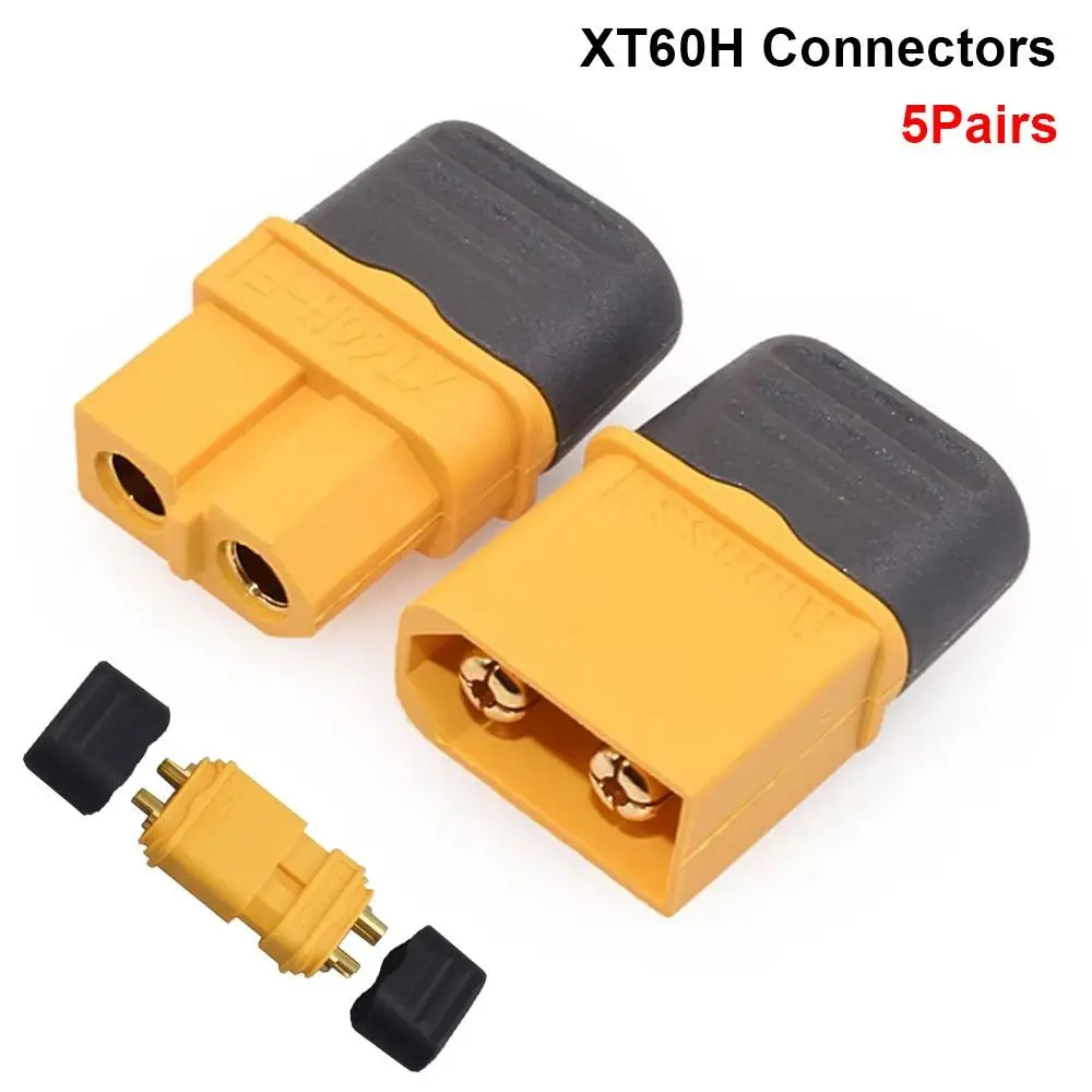 

5Pairs Male Female XT60H Connectors Copper Nylon Connectors Plugs with Sheath Housing Electrical Wire Terminal