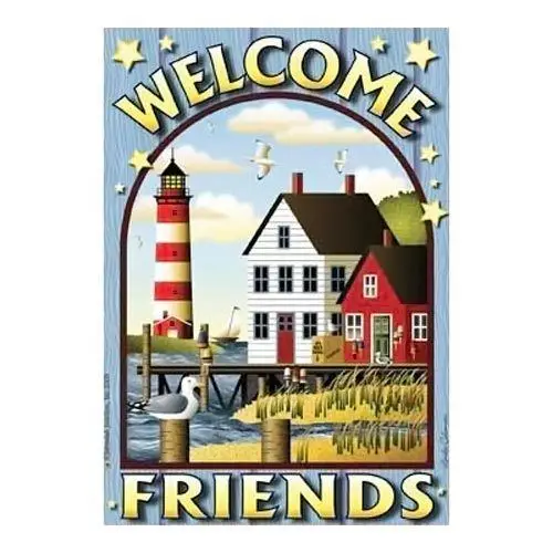 Lighthouse on Bay Welcome Beach Garden Flag - JFL084