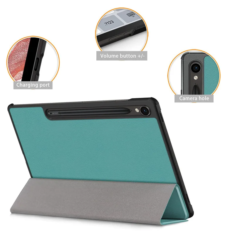 Für Samsung Galaxy Tab S10 FE Plus S9 FE Hülle Dreifach Faltbarer Ständer Mehrfarbige Stoßfeste Tablet-Schutzhülle – Detail 2