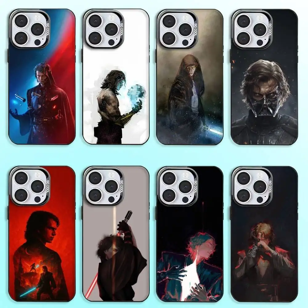 

Cool Anakin S-Skywalker Phone Case For iPhone17,16,15,14,13,12,11 Plus,Pro Max Colored Silver Plated Inside Cover