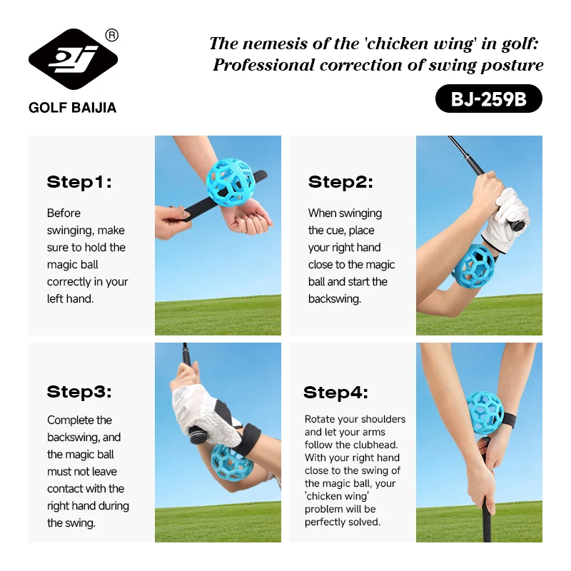 Golf Swing Magic Ball Trainer Correct Posture Eliminate Chicken Wing Improve Hitting Accuracy Golf Swing Aid Tool