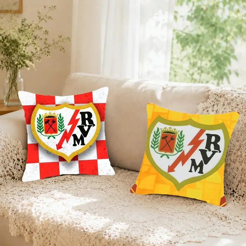 Football Club R-Rayo Vallecano de Madrid S A D Cushion Cover Faux fur decorative Dark academia style post Rustic pillow cover