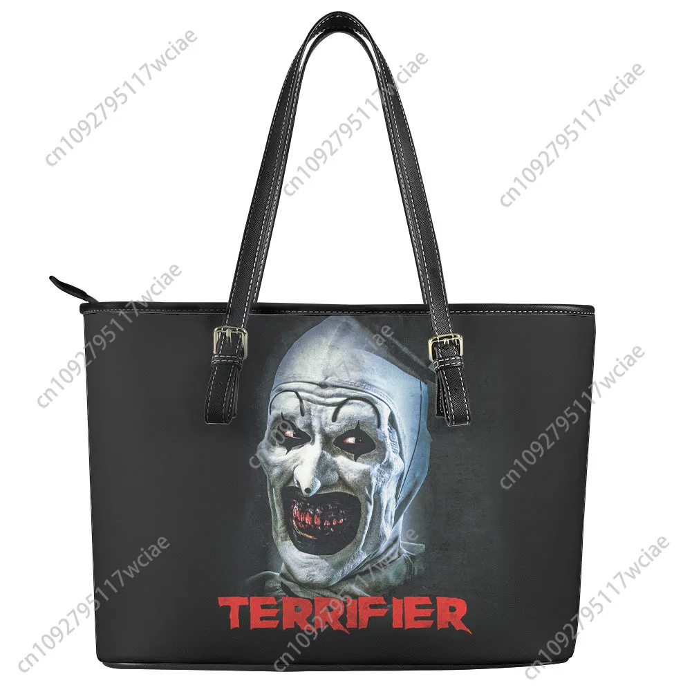 

Terrifier Clown halloween Custom Handbag Womens Mens Personalized Tote Bag Shoulder Bag Business Leather Purse Travel Bag Gift