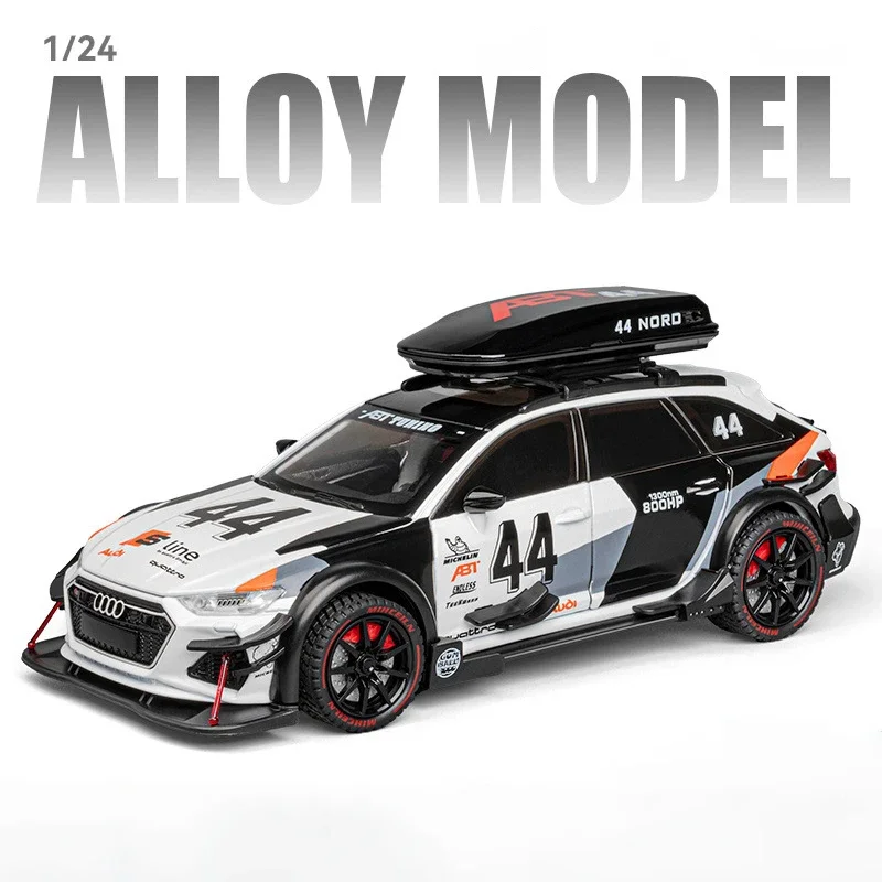 1:24 Audi RS6 DTM Modified Vehicle Alloy Die Cast Toy Car Model Sound and Light Children\'s Toy Collectibles Birthday gift