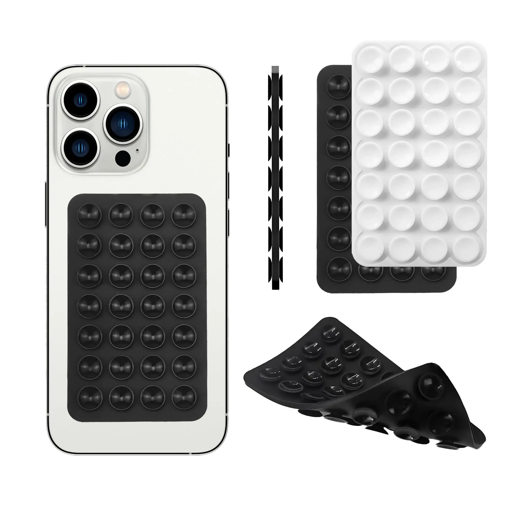 

Double Sided Silicone Suction Phone Holder Waterproof Reusable Strong Adsorption Stand for Wall Mirror Smooth Surface