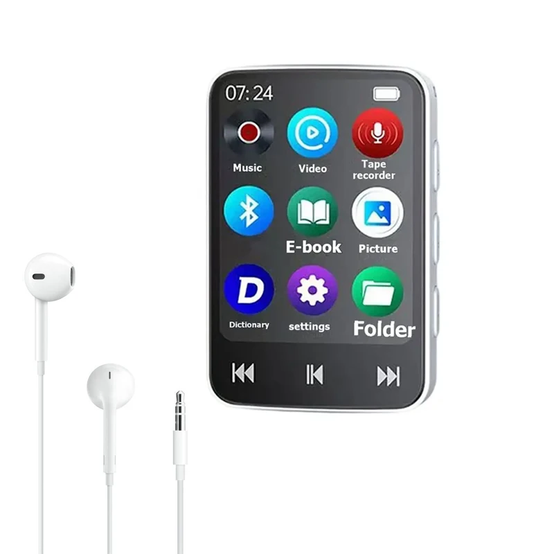 Portable MP3 Bluetooth 5.0 1.8 Inch Mini Video MP4 Player Playback With LED Screen Recording E-Book For Student